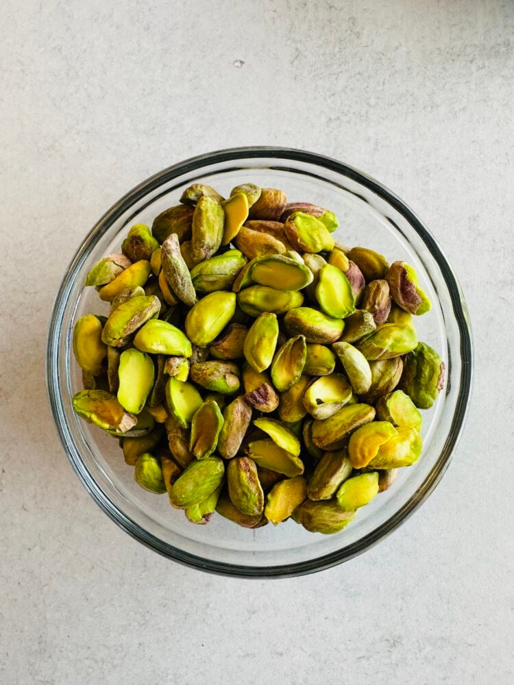 green pistachios that were shelled at home