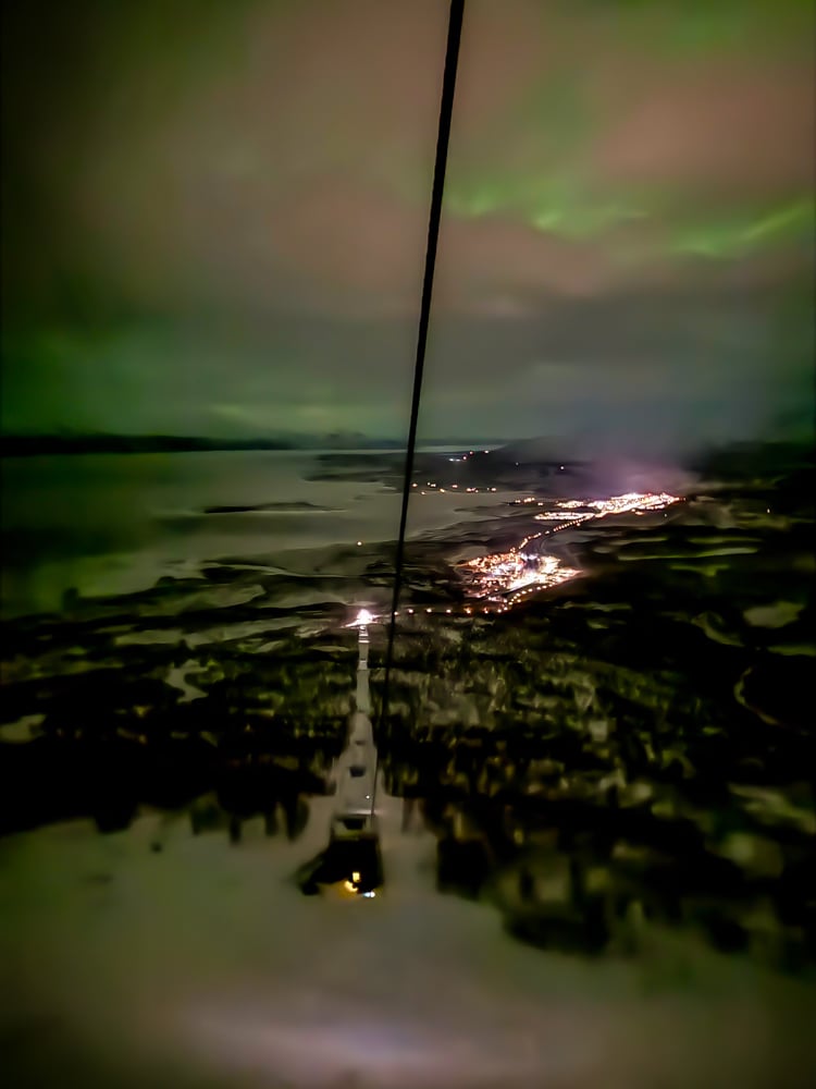 looking down chair lift from Aurora sky station.