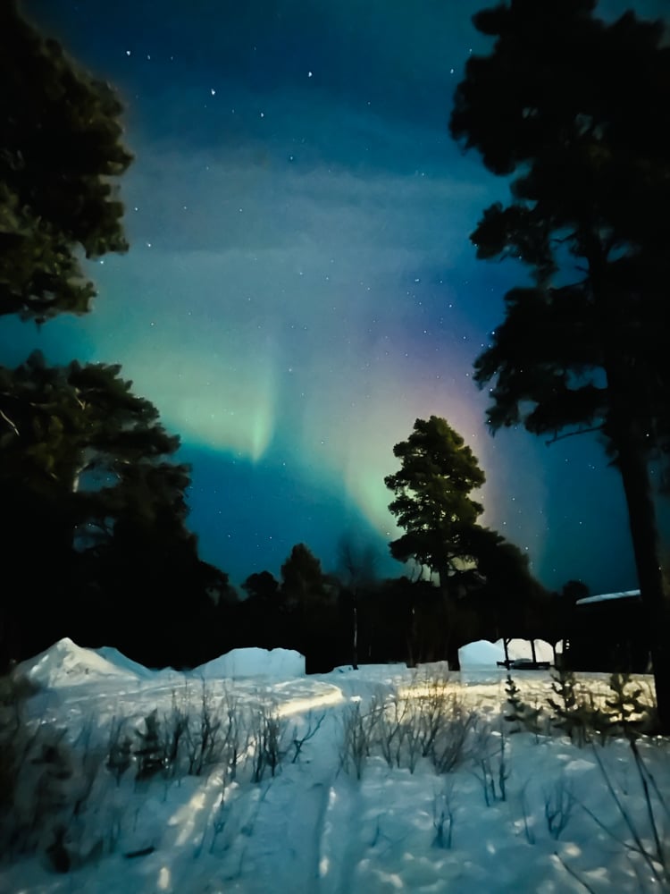 the best place to see the northern lights in Kiruna off a side country road