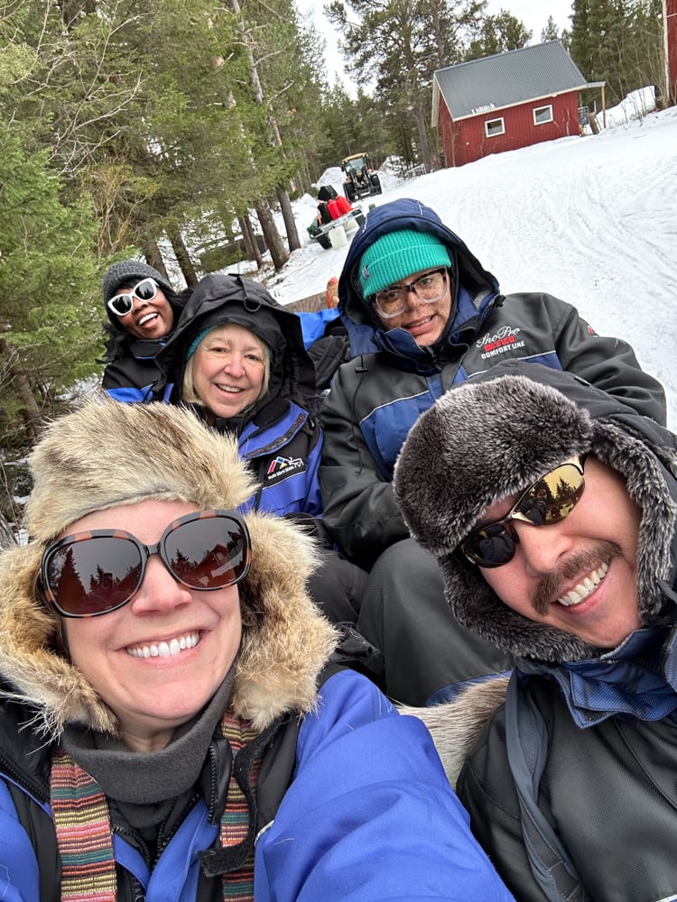 Our tour group on a sleigh