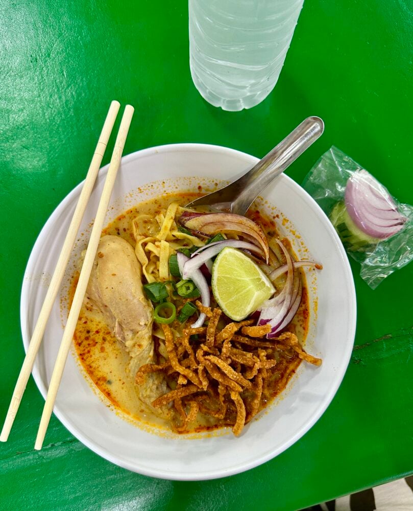 Bowl of Thai curry noodles