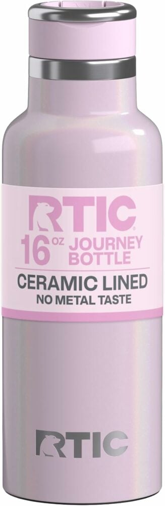 pink RTIC 16 ounce ceramic lined journey bottle