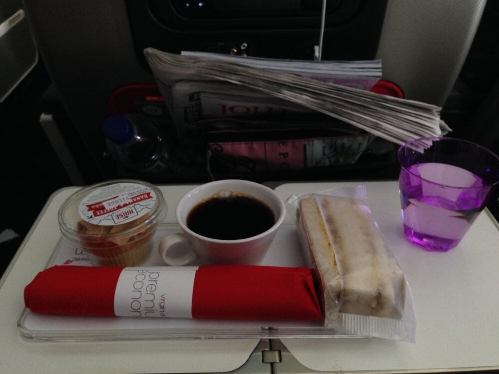 tea service in Virgin Premium Economy