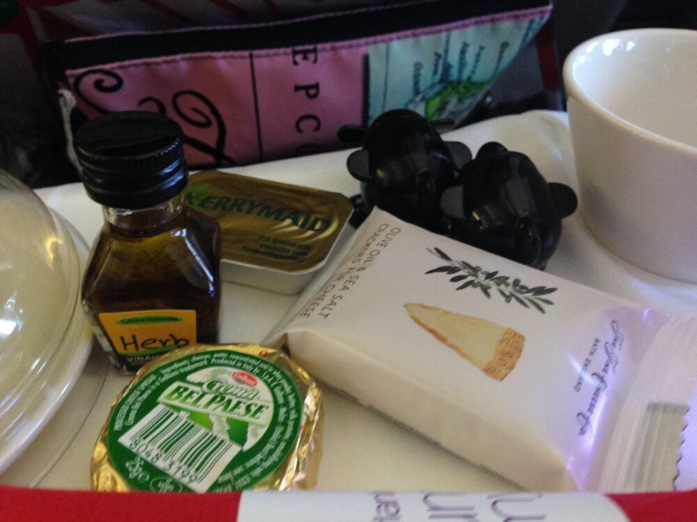 cheese and crackers on flight
