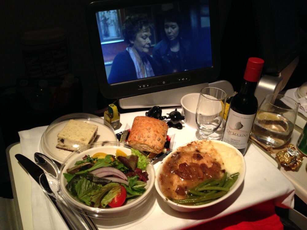 Dinner and a show on Virgin Premium Economy