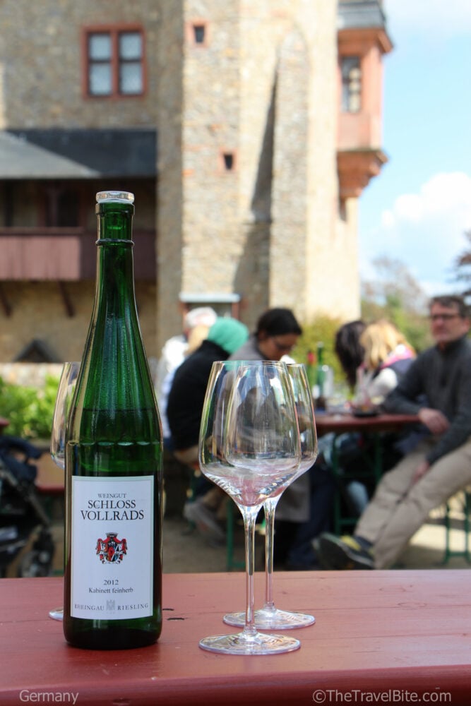 Green bottle of Schloss Vollrads Riesling 