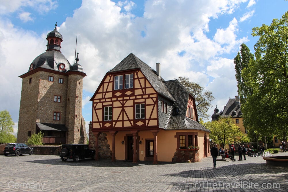 Germain architecture of a half timbered house