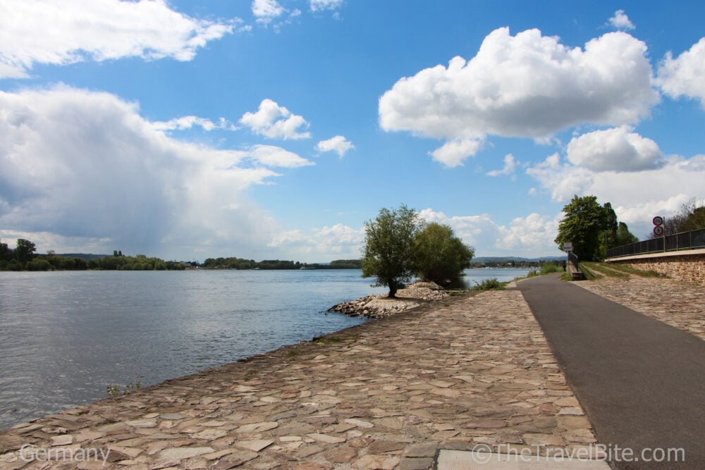 Rhine River with bike trail