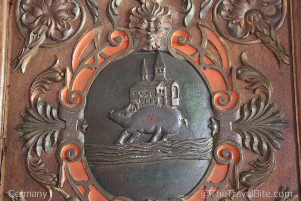 Coat of arms with a boar and creek for the Kloster Eberbach