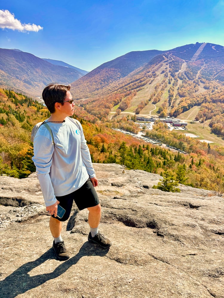 Pete standing on Bald Mountain near Artist's Bluff, New Hampshire
