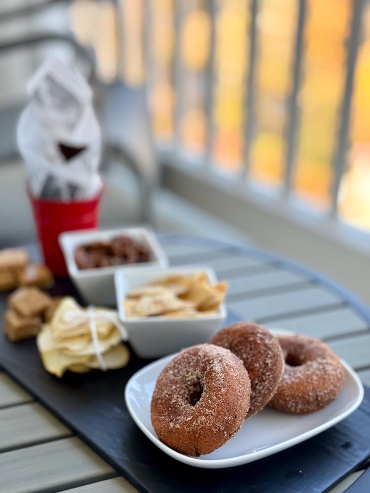 welcome amenity of apple cider donuts, and snacks at Omni Mount Washington