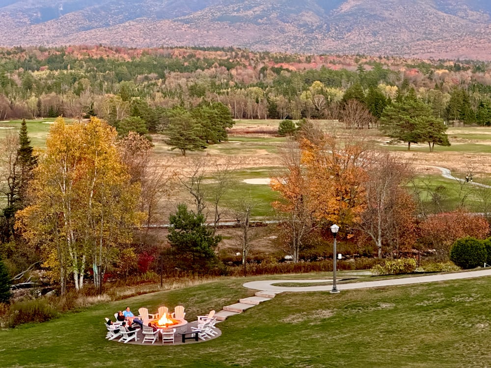 Large fire pit that seats 10 at omni mount washington