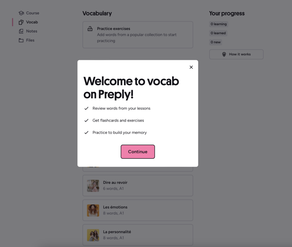 Welcome to vocab on Preply