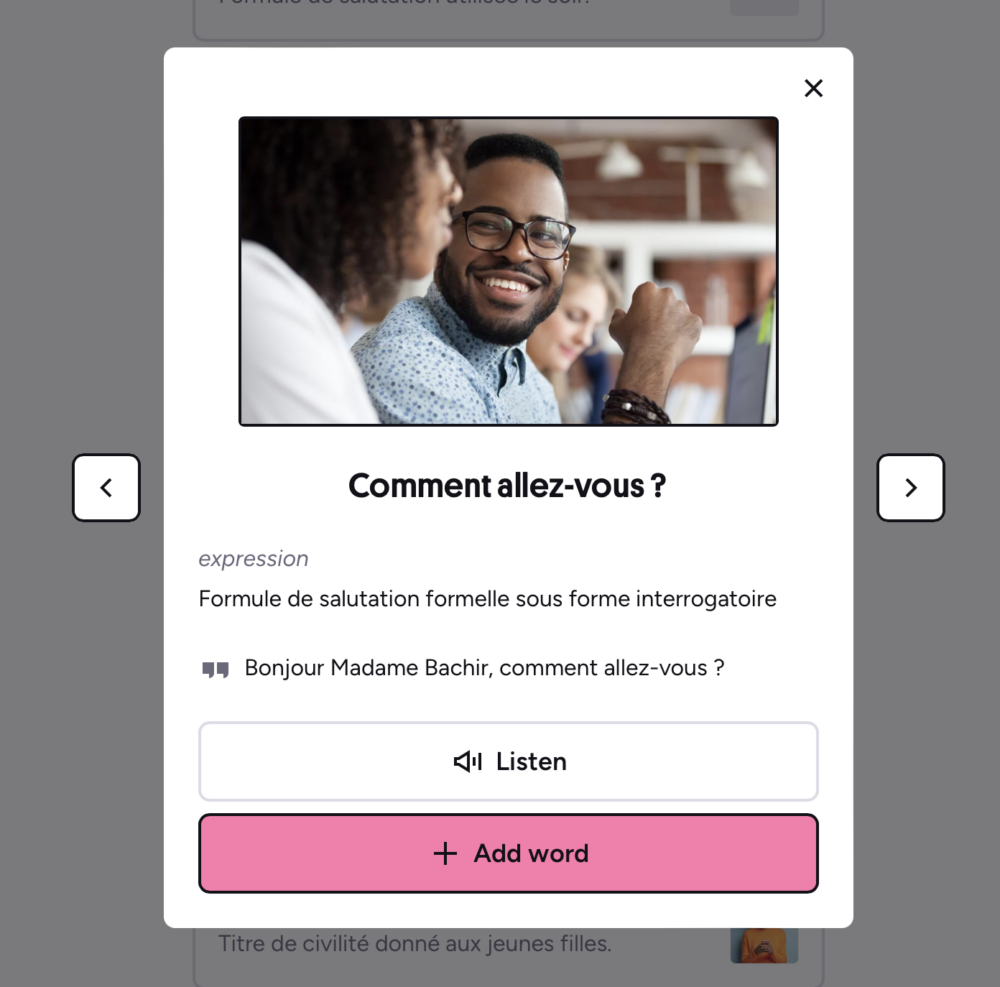learning "comment alley-vous" in French on Preply