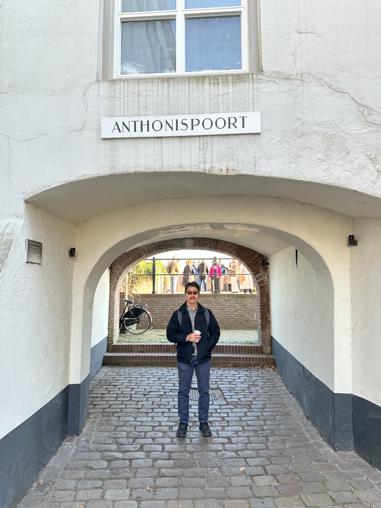 Pete on a street in the old town of Nijmegen, Netherlands