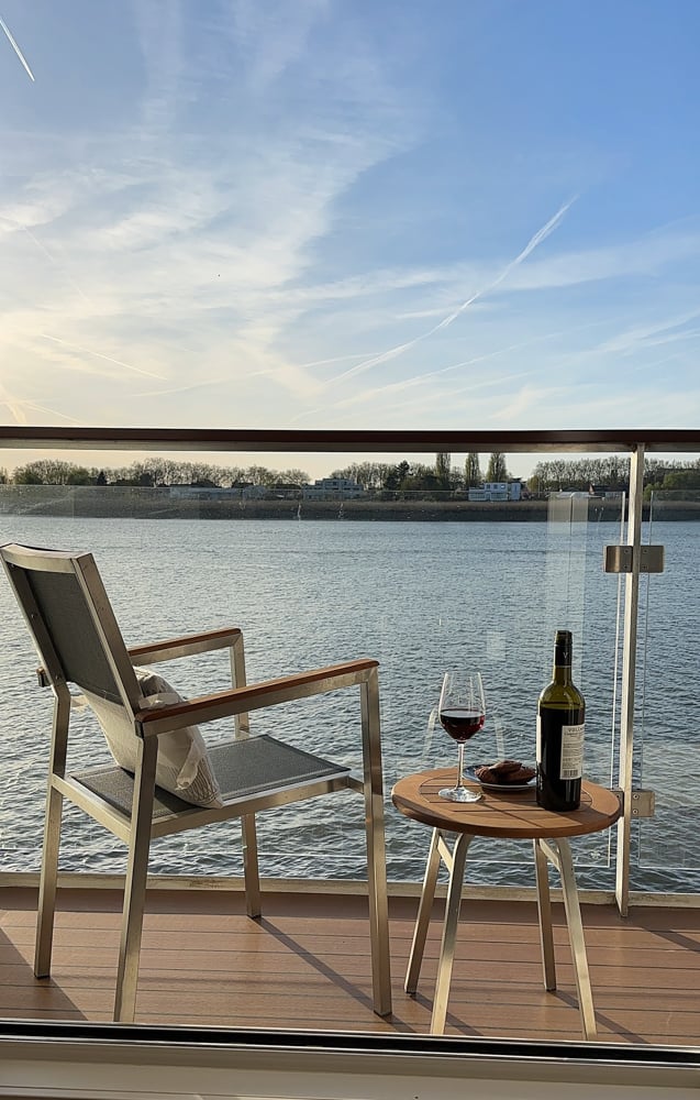 View from Viking balcony on Tulips and Windmills River Cruise